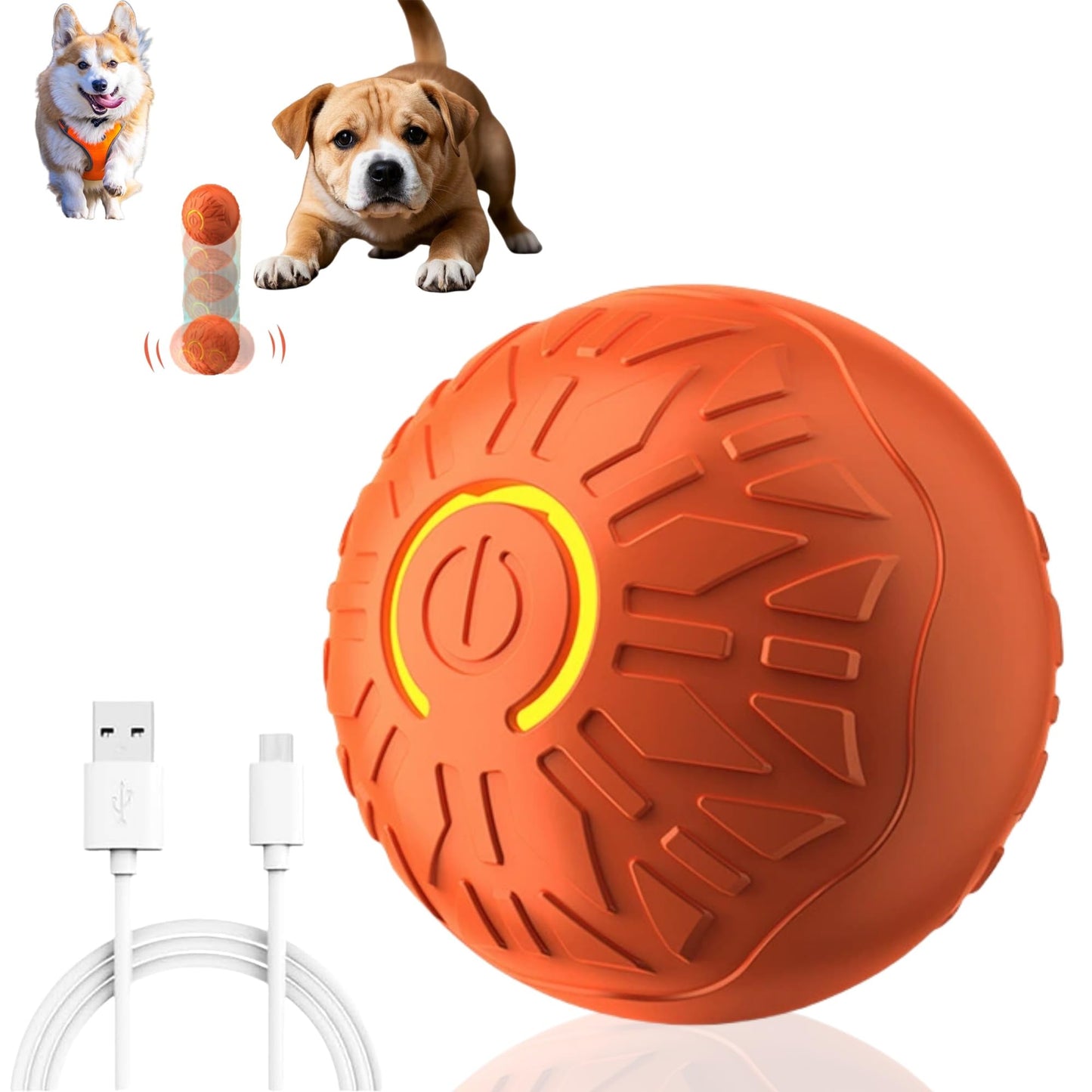 2025 New Interactive Dog Toys Dog Balls,Durable Motion Activated Automatic Rolling Ball Toys for/Small/Medium Dogs（Blue