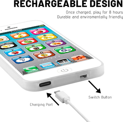 Toy Learning Play Cell Phone with 8 Functions and Dazzling Lights Interactive Toy for Toddler Baby Kids Boys Girls