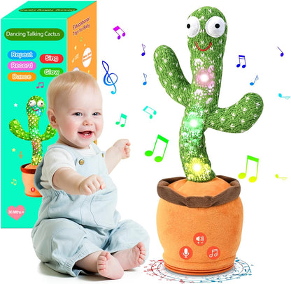 Dancing Talking Cactus Toy for Baby Toddler, Boys Girls Gifts Singing Mimicking Recording Repeating What You Say Baby Toys with 120 English Songs (Adjustable Volume)